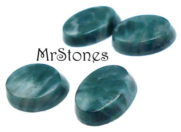 10x8mm (2195) Forest Green Matrix Flat Top Oval Cabochon