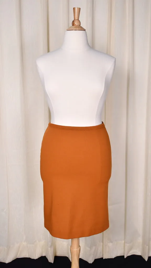 1960s Modern Rust Skirt Suit