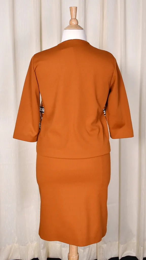 1960s Modern Rust Skirt Suit