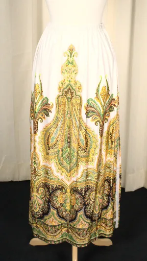 1960s Vintage Paisley Maxi Skirt