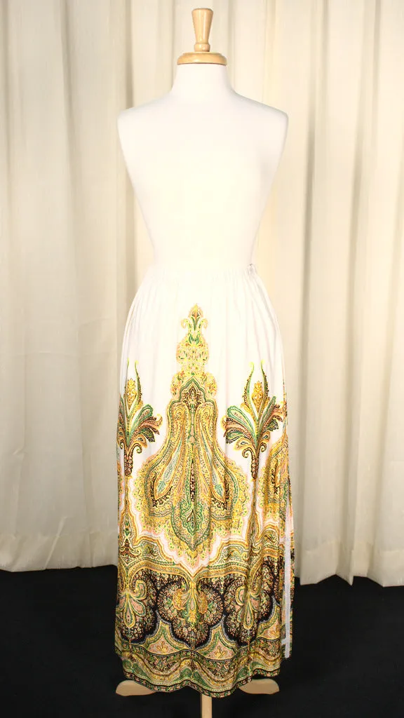 1960s Vintage Paisley Maxi Skirt