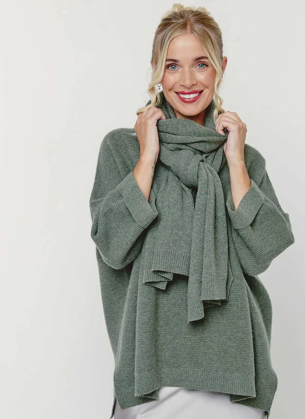 Abbie Rib Cashmere Jumper - Forest Green