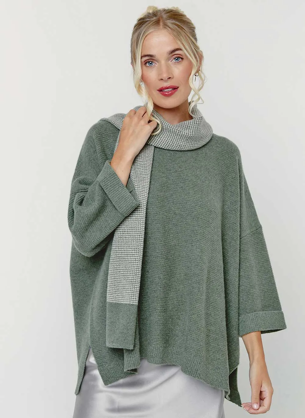 Abbie Rib Cashmere Jumper - Forest Green