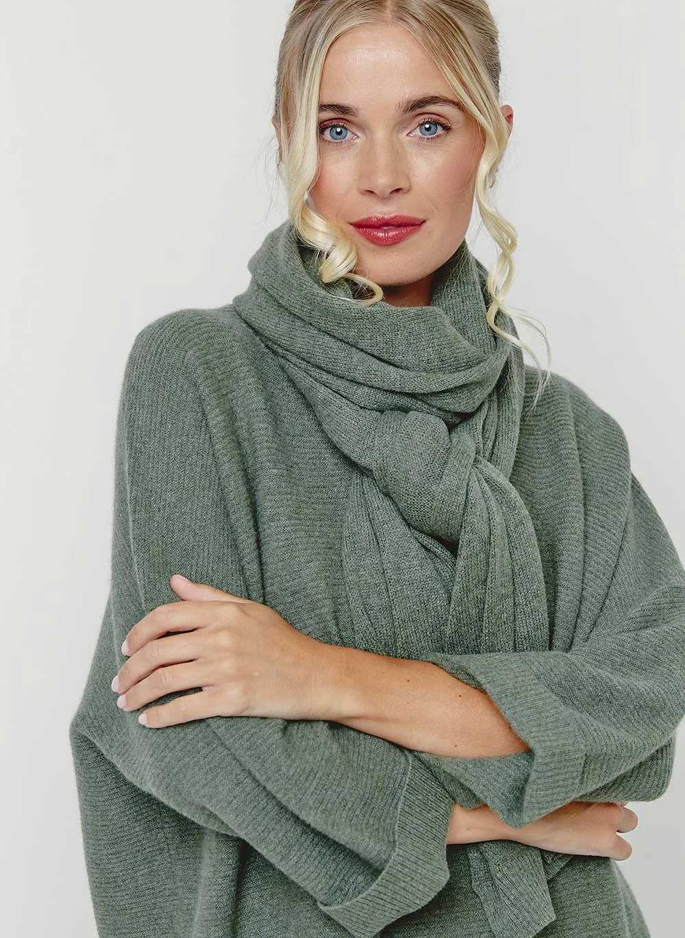 Abbie Rib Cashmere Jumper - Forest Green