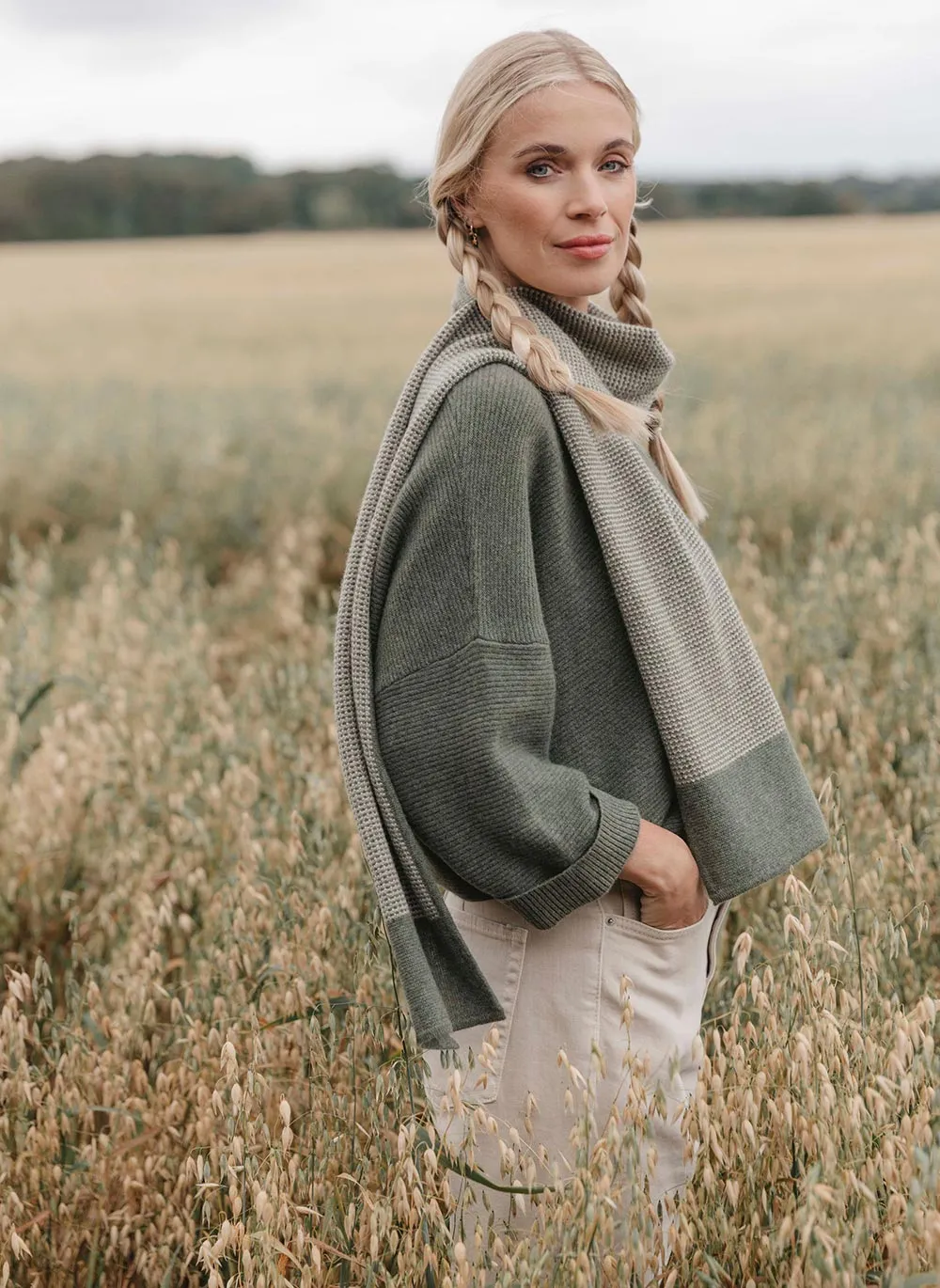 Abbie Rib Cashmere Jumper - Forest Green