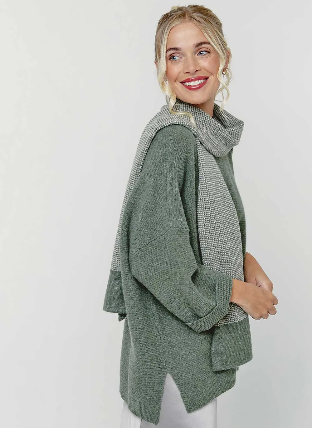 Abbie Rib Cashmere Jumper - Forest Green