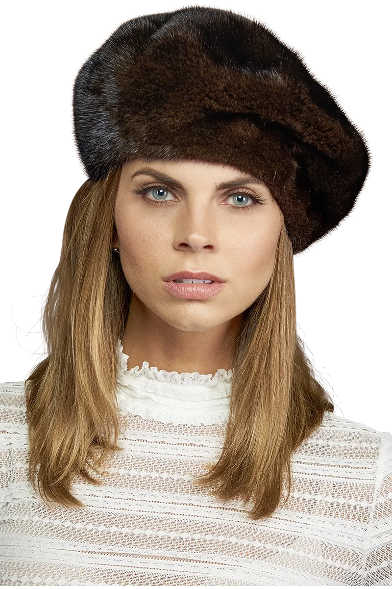 Adjustable Mink Fur Beret