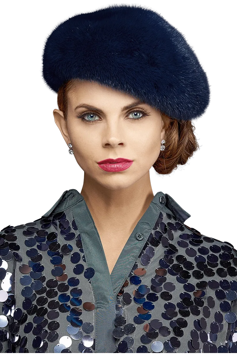 Adjustable Mink Fur Beret