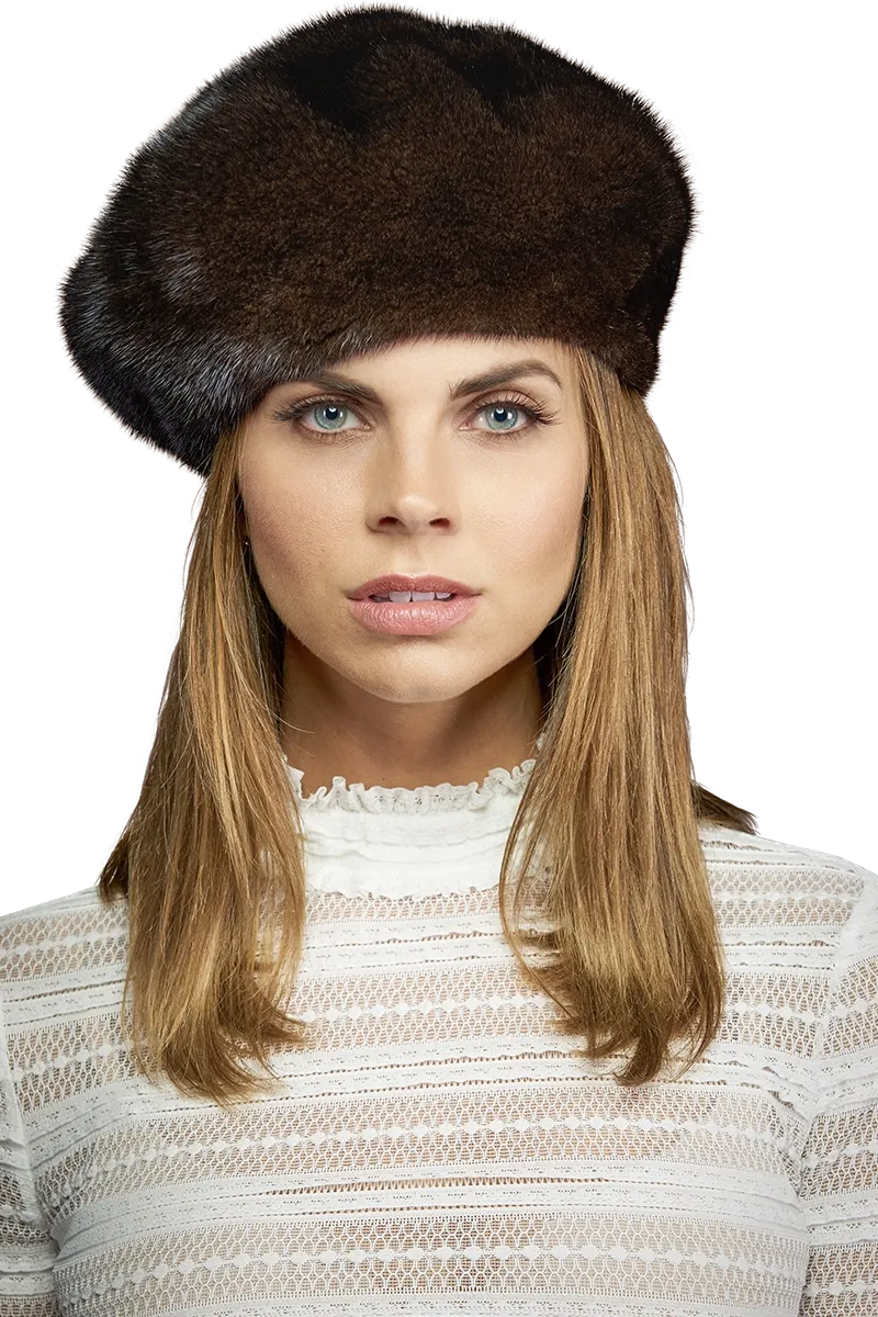 Adjustable Mink Fur Beret