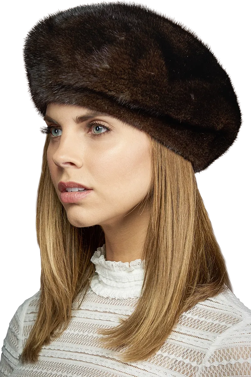 Adjustable Mink Fur Beret