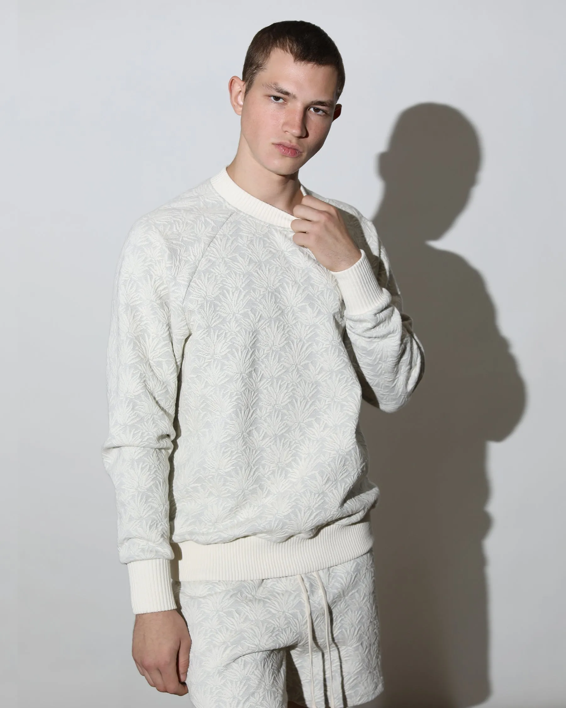 Agave 3D Blister Knit Raglan Crewneck (FINAL SALE)