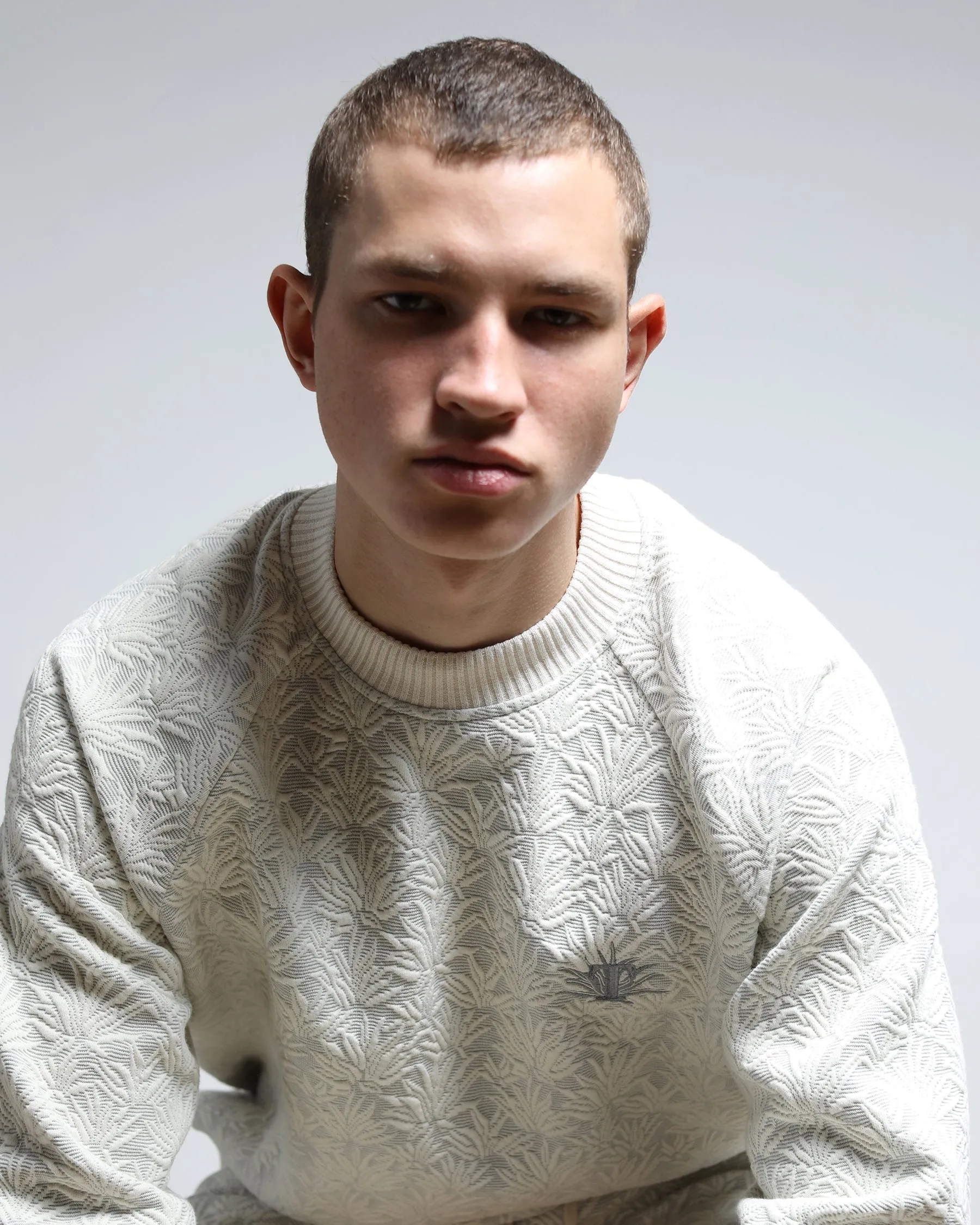 Agave 3D Blister Knit Raglan Crewneck (FINAL SALE)