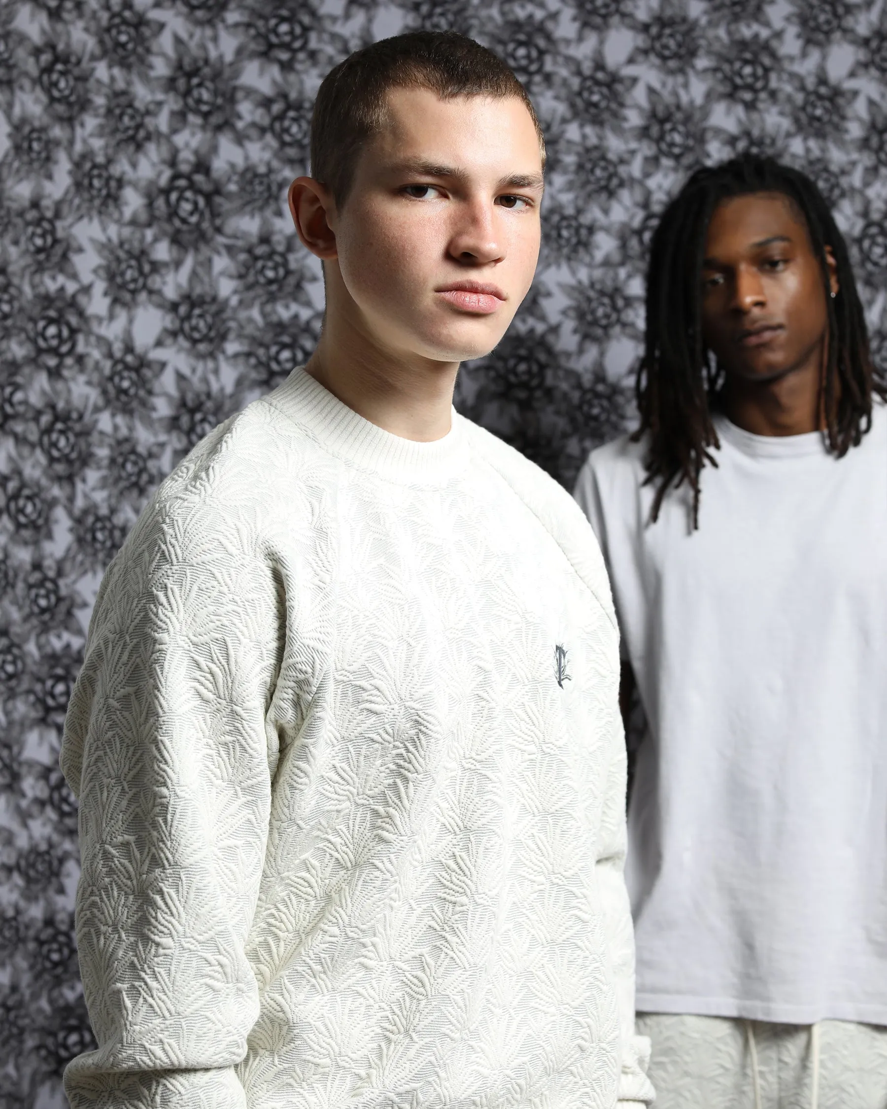 Agave 3D Blister Knit Raglan Crewneck (FINAL SALE)