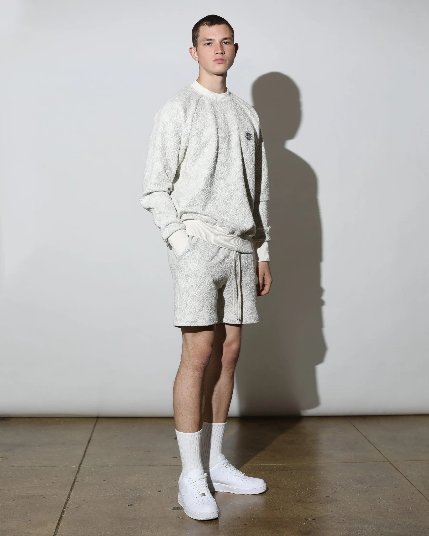 Agave 3D Blister Knit Raglan Crewneck (FINAL SALE)