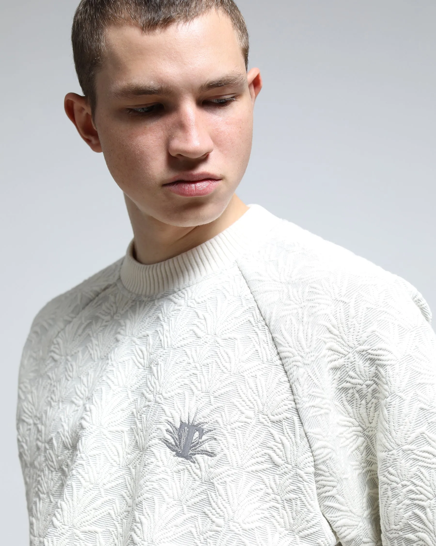 Agave 3D Blister Knit Raglan Crewneck (FINAL SALE)