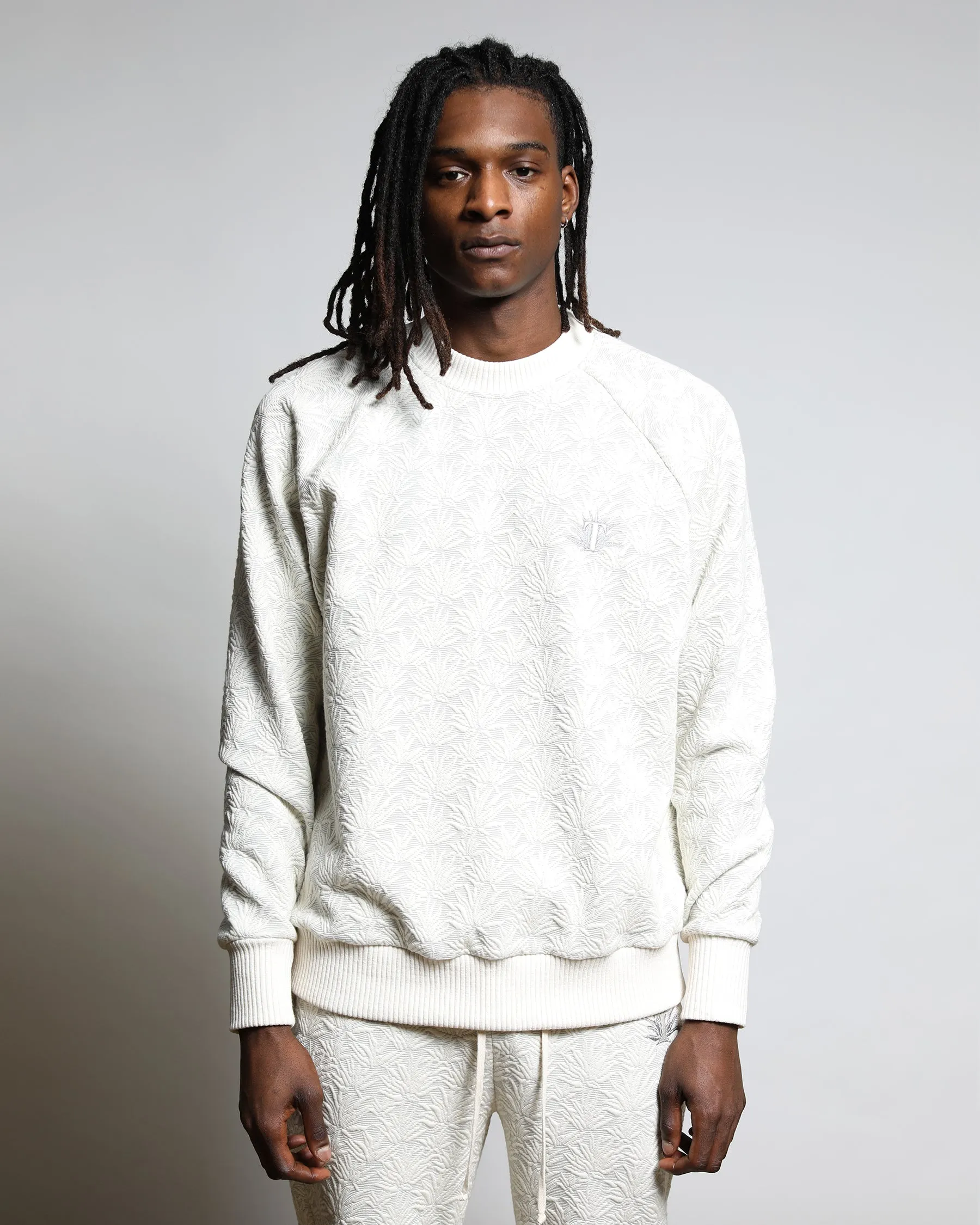 Agave 3D Blister Knit Raglan Crewneck (FINAL SALE)