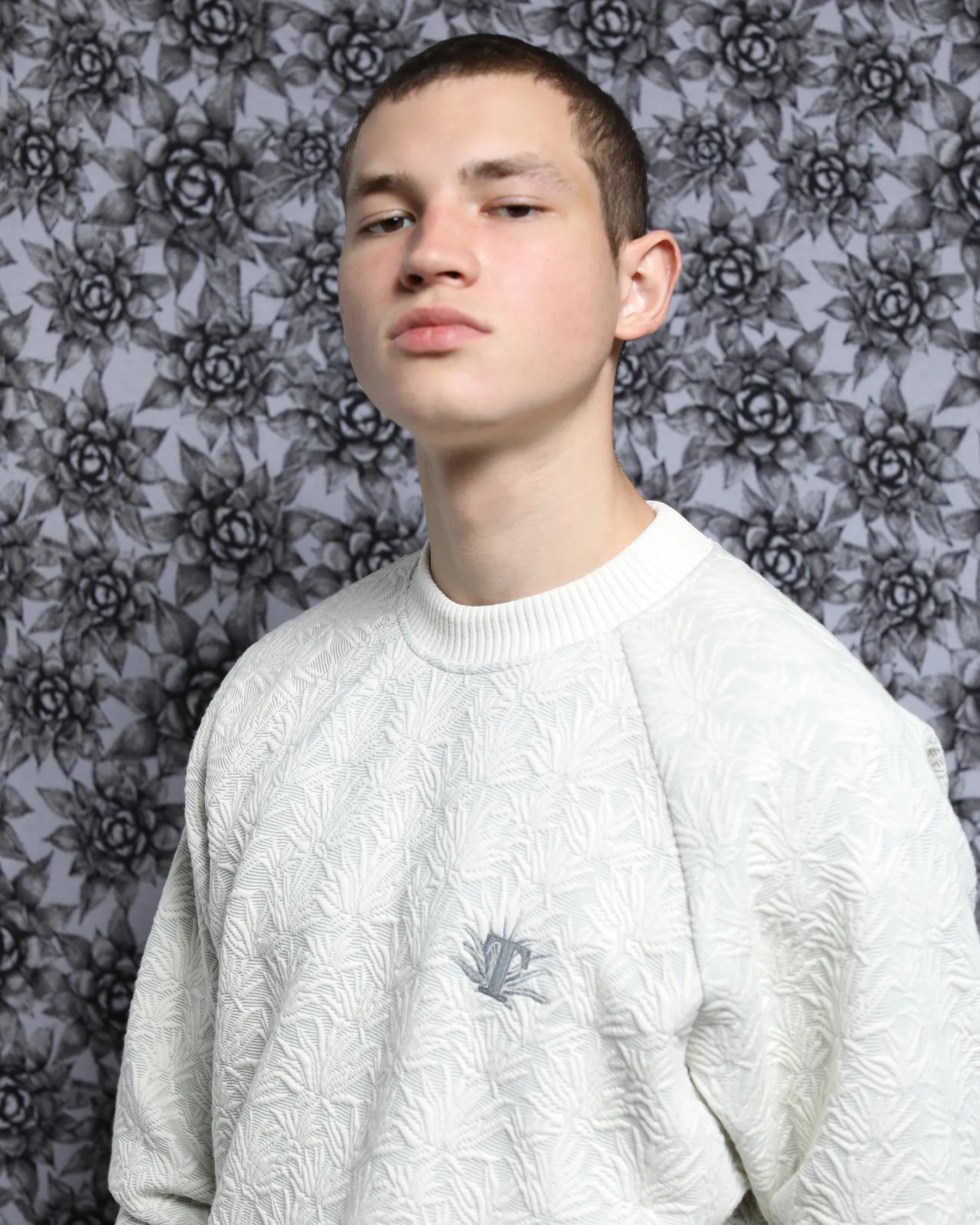 Agave 3D Blister Knit Raglan Crewneck (FINAL SALE)