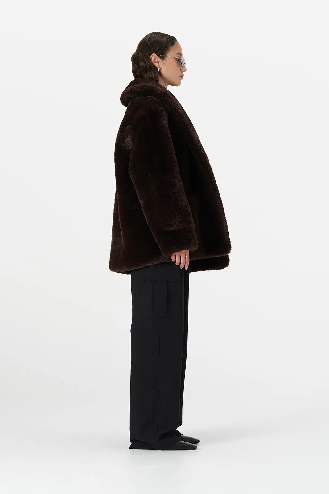 Alessia Fur Coat Chocolate