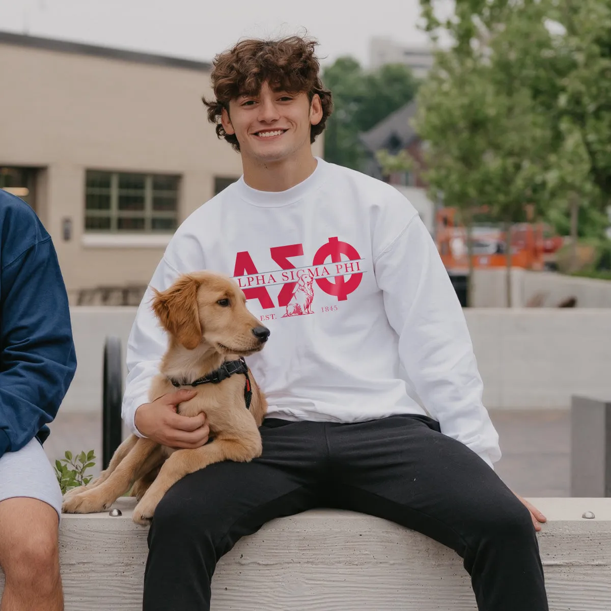 Alpha Sig Golden Letters Crewneck