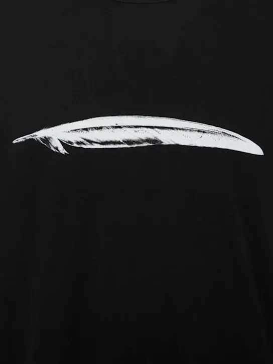 Ann Demeulemeester   Baptist feather print cotton t-shirt 