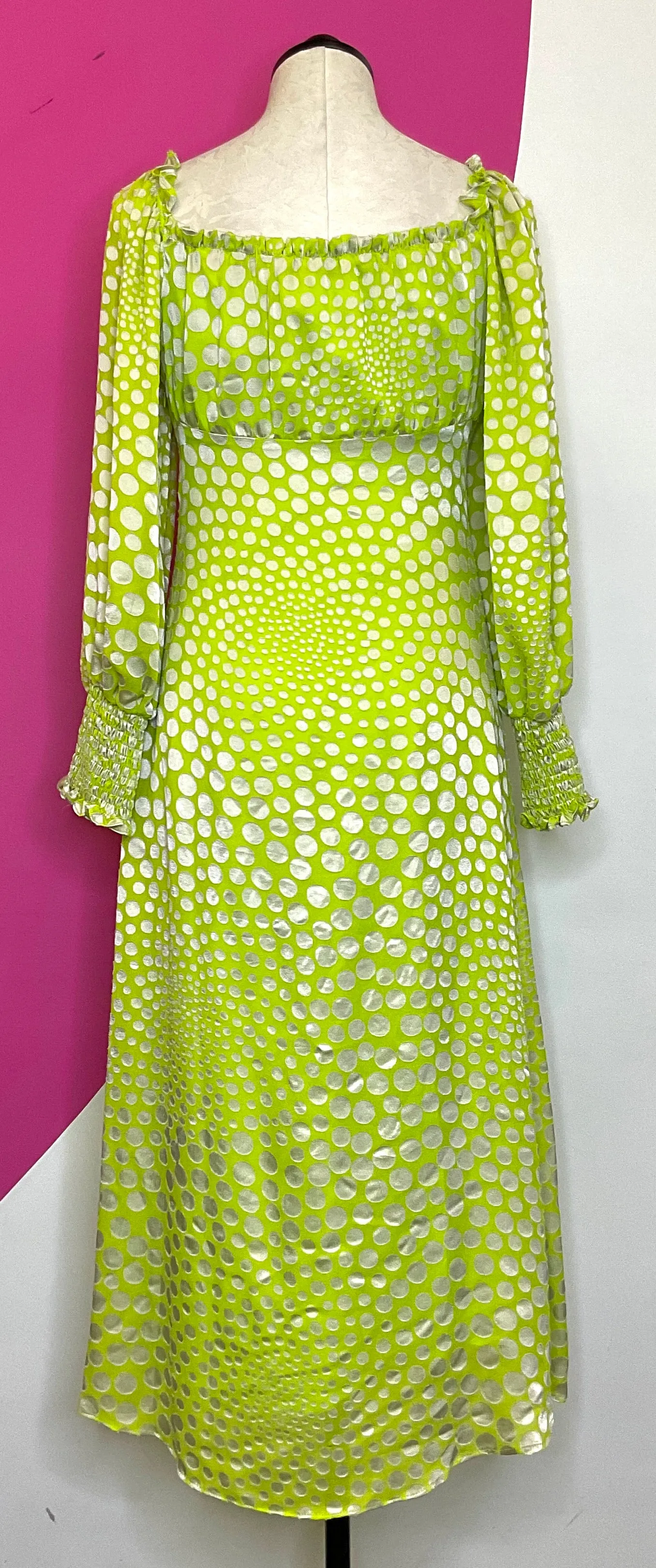 ANTHRO EXQUISE MERYL POLKA DOT MIDI DRESS - S