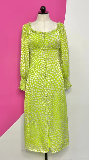 ANTHRO EXQUISE MERYL POLKA DOT MIDI DRESS - S