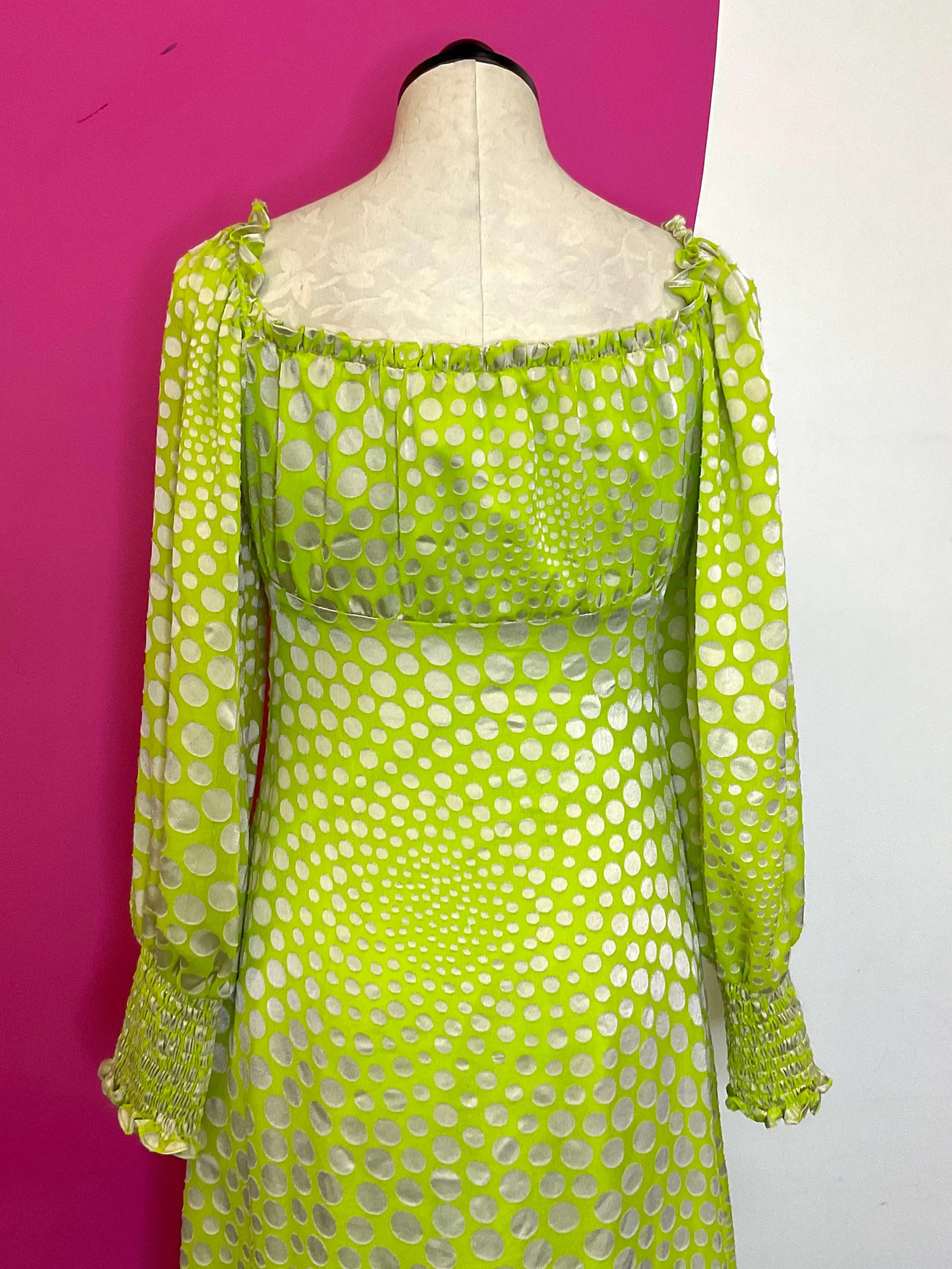 ANTHRO EXQUISE MERYL POLKA DOT MIDI DRESS - S