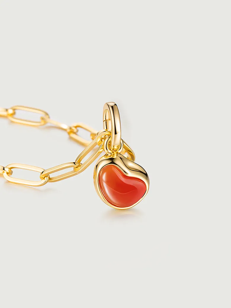 Aphrodite Heart Red Onyx Pendant Charm