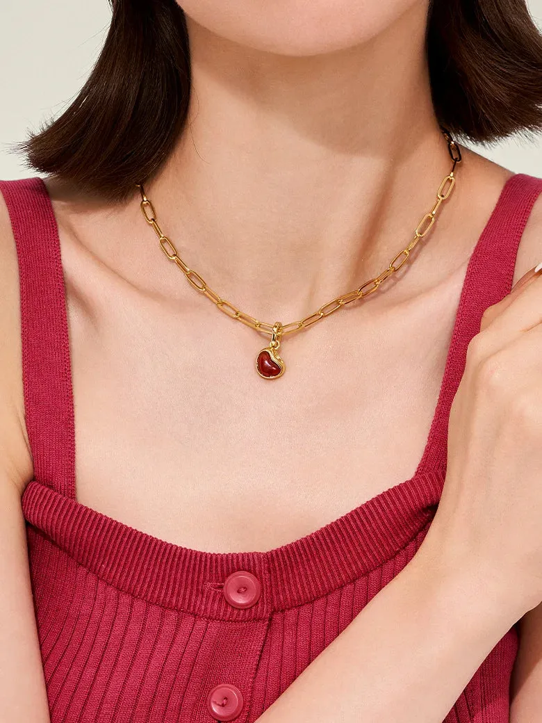 Aphrodite Heart Red Onyx Pendant Charm