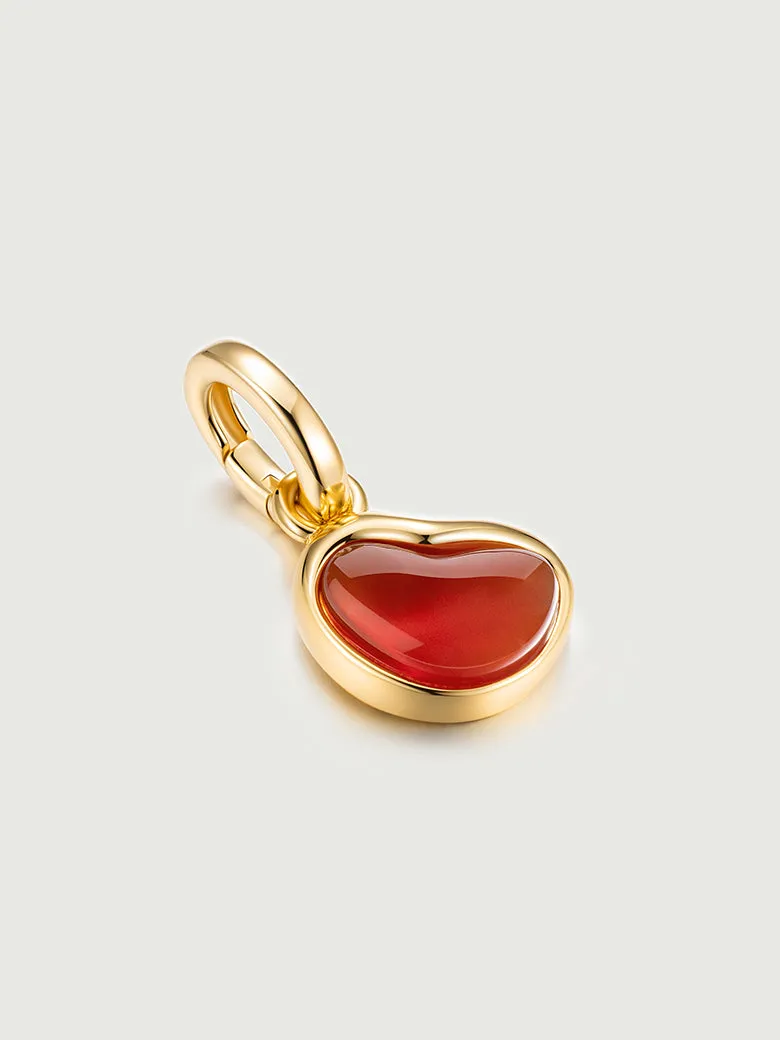 Aphrodite Heart Red Onyx Pendant Charm