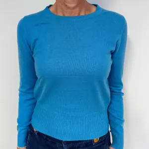 Aqua Blue Cashmere Crew Neck Jumper