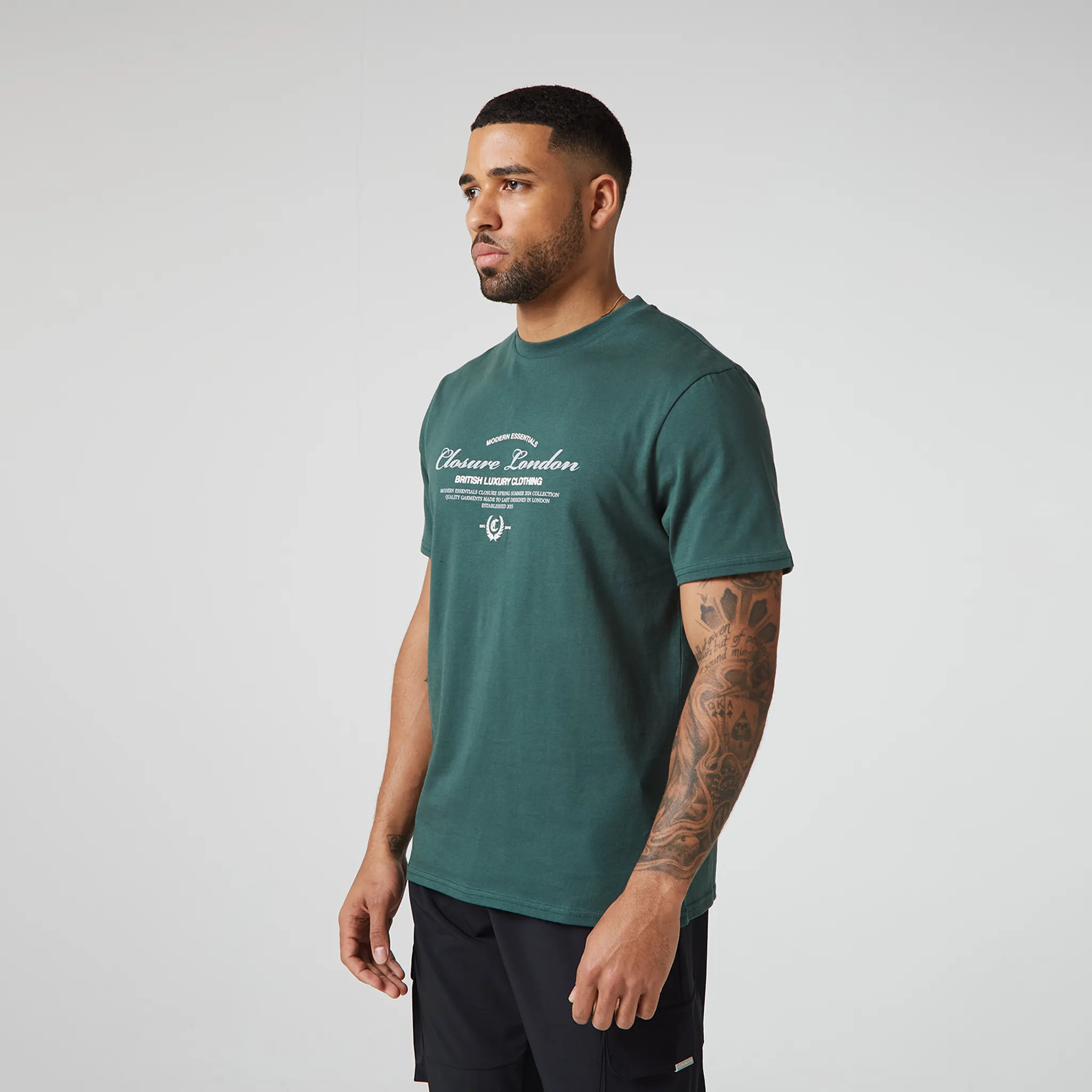 Arch Luxe T-Shirt | Forest Green