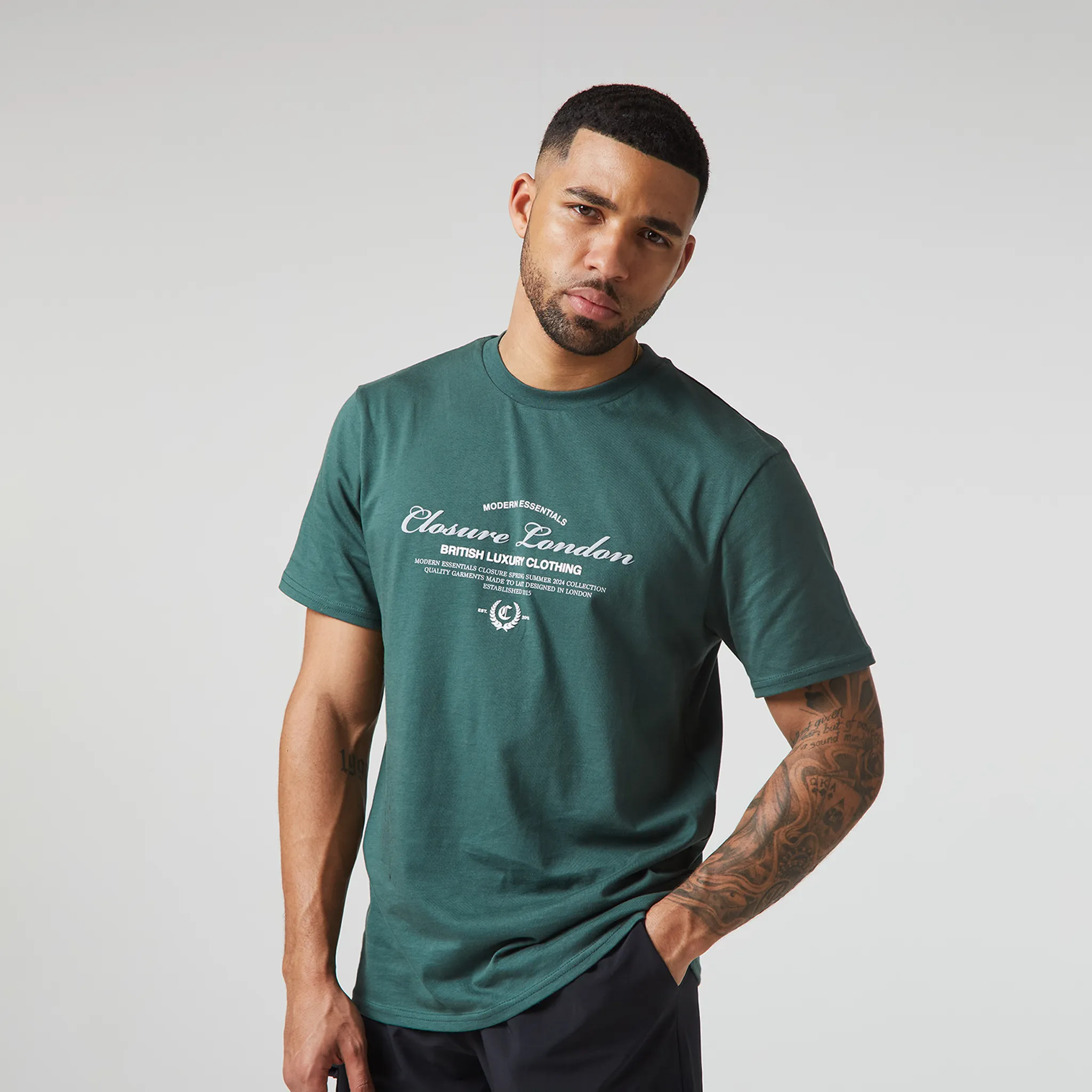 Arch Luxe T-Shirt | Forest Green