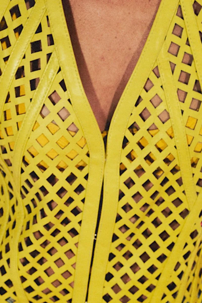 AURELIA LEATHER VEST YELLOW