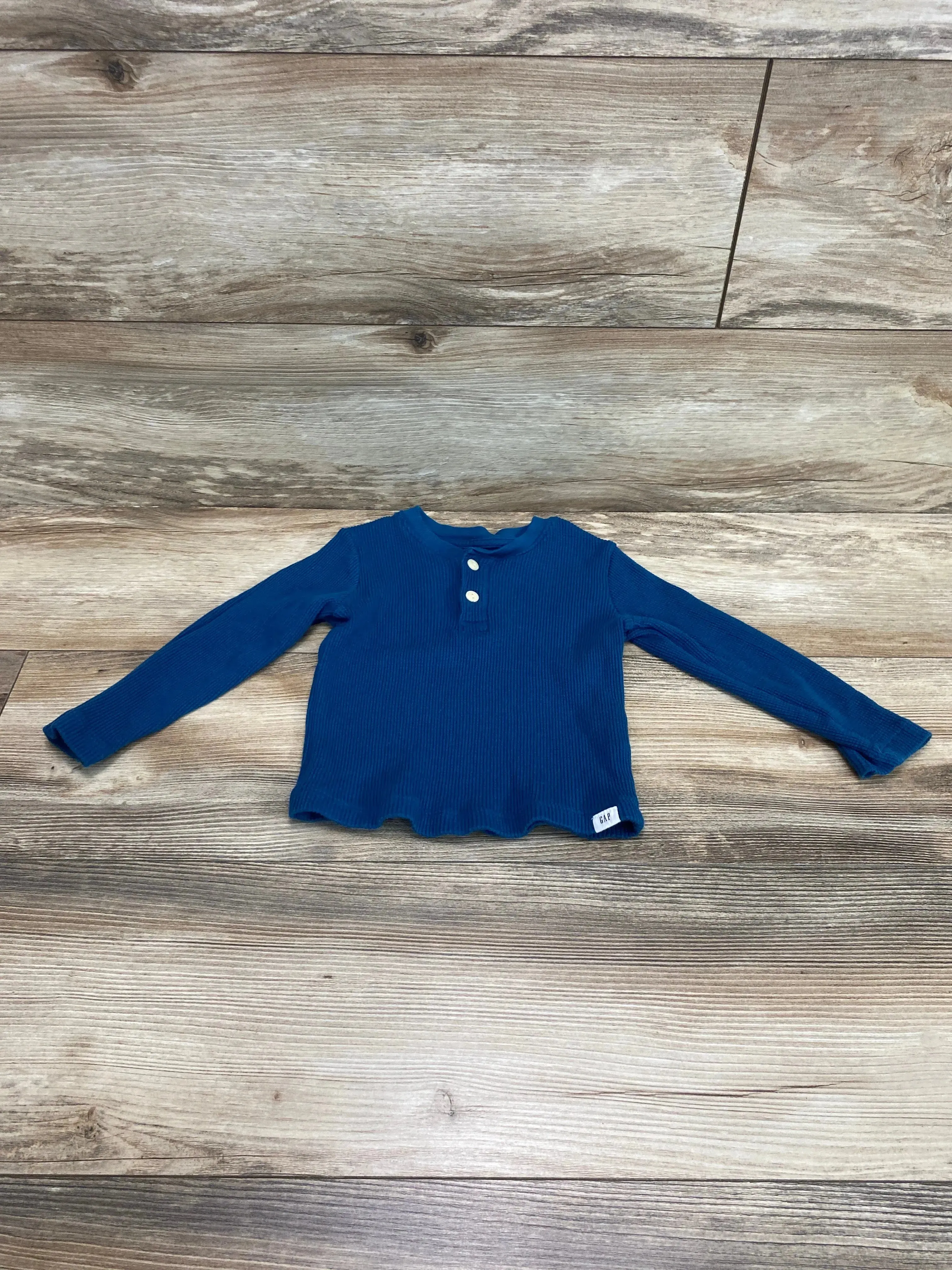 Baby Gap Henley Thermal Shirt Blue sz 2T