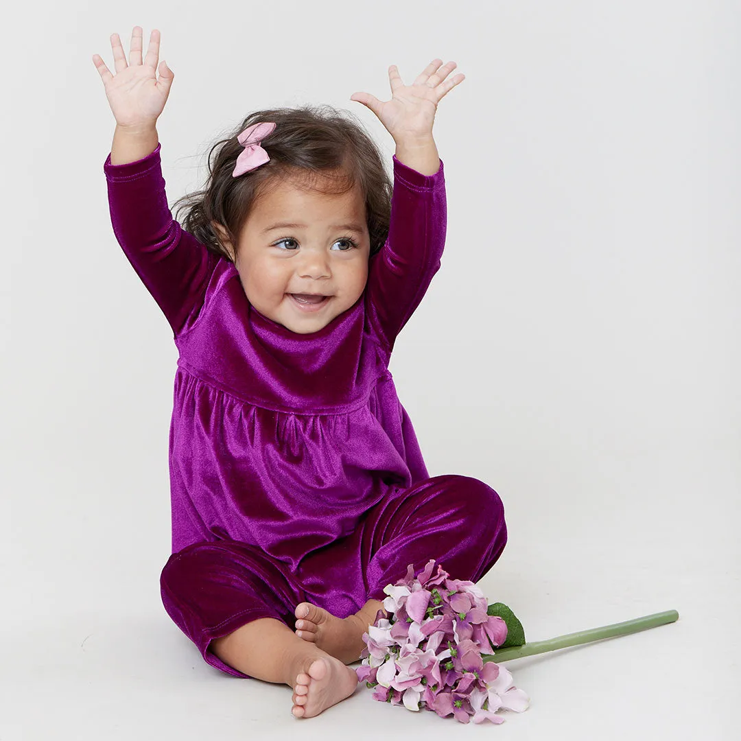 Baby Girls Velour Steph Jumper - Berry