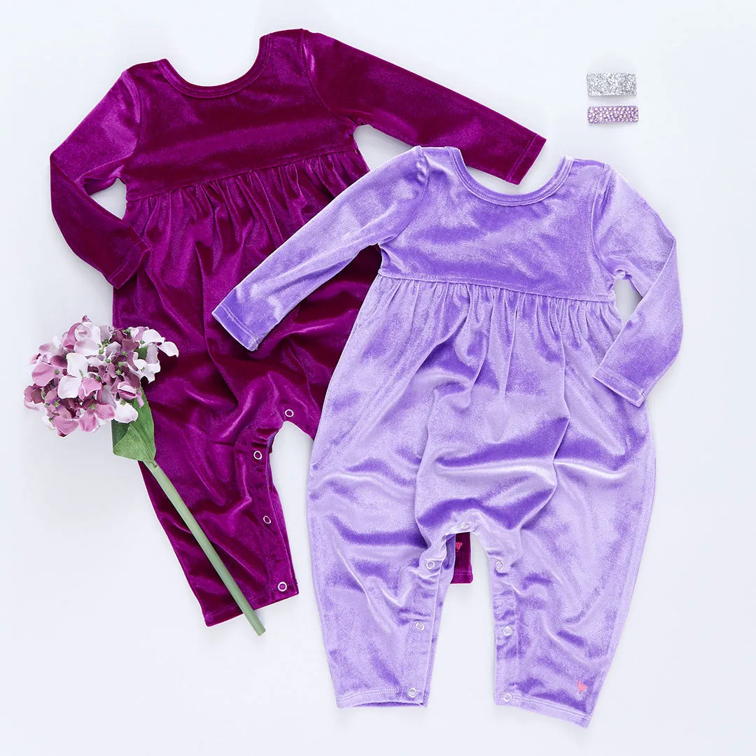 Baby Girls Velour Steph Jumper - Berry