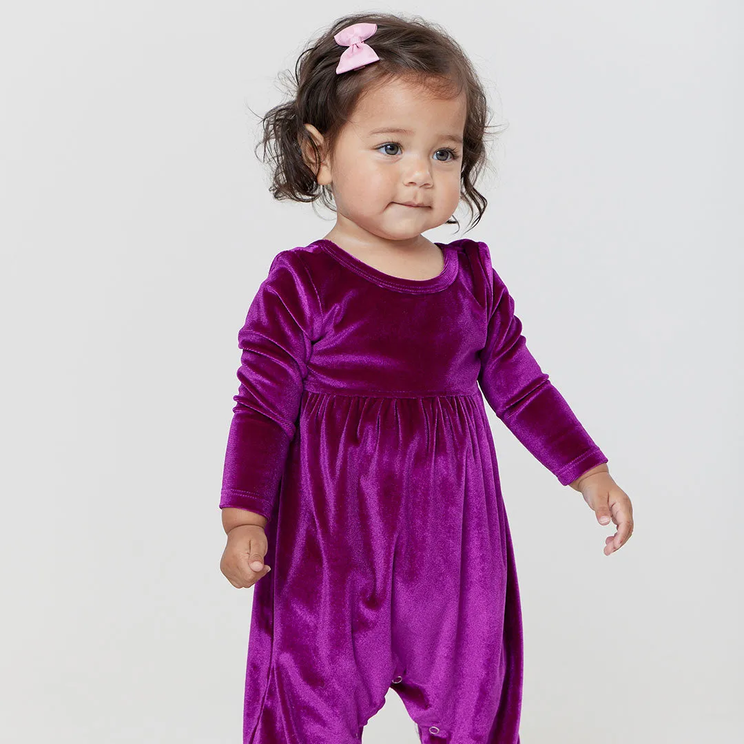 Baby Girls Velour Steph Jumper - Berry