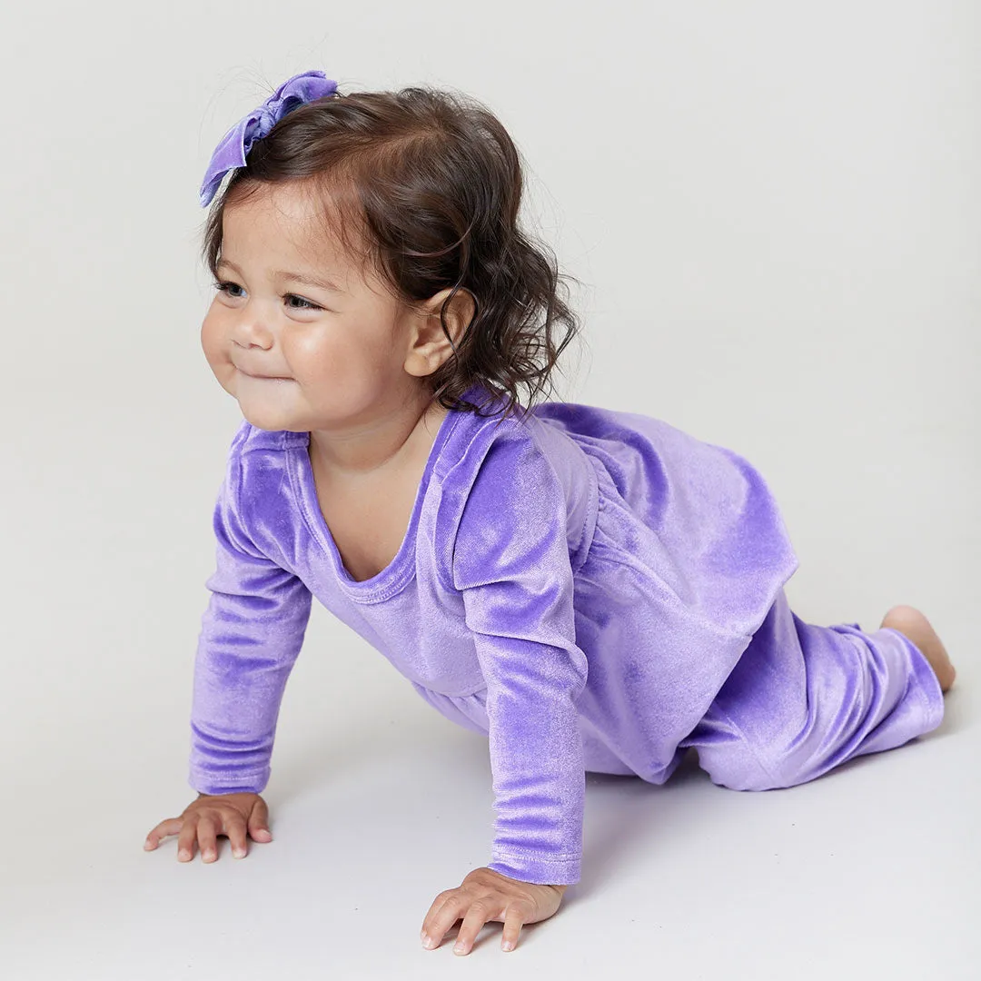 Baby Girls Velour Steph Jumper - Lavender