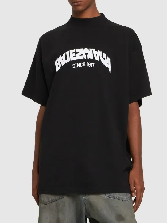 Balenciaga   Logo oversize cotton jersey t-shirt 
