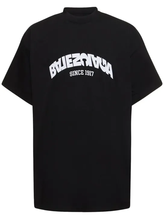 Balenciaga   Logo oversize cotton jersey t-shirt 
