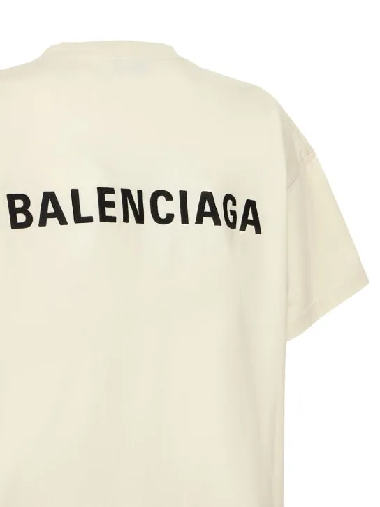Balenciaga   Medium fit embroidered cotton t-shirt 