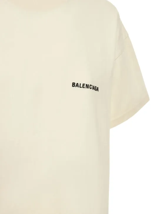 Balenciaga   Medium fit embroidered cotton t-shirt 