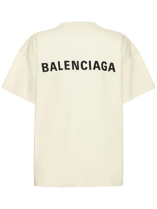 Balenciaga   Medium fit embroidered cotton t-shirt 