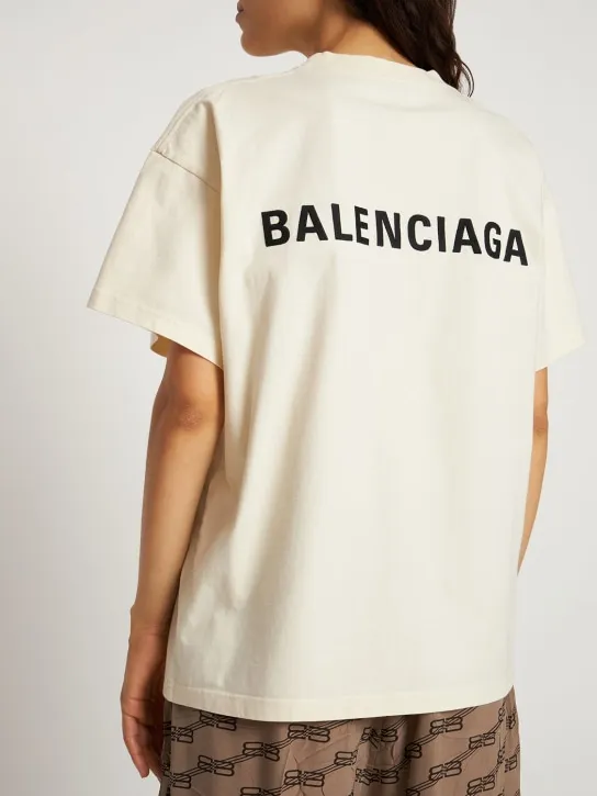 Balenciaga   Medium fit embroidered cotton t-shirt 