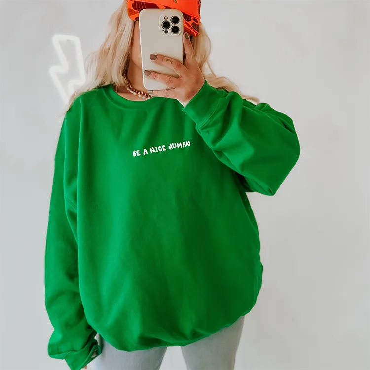 Be A Nice Human Puff Sweatshirt (Wholesale)