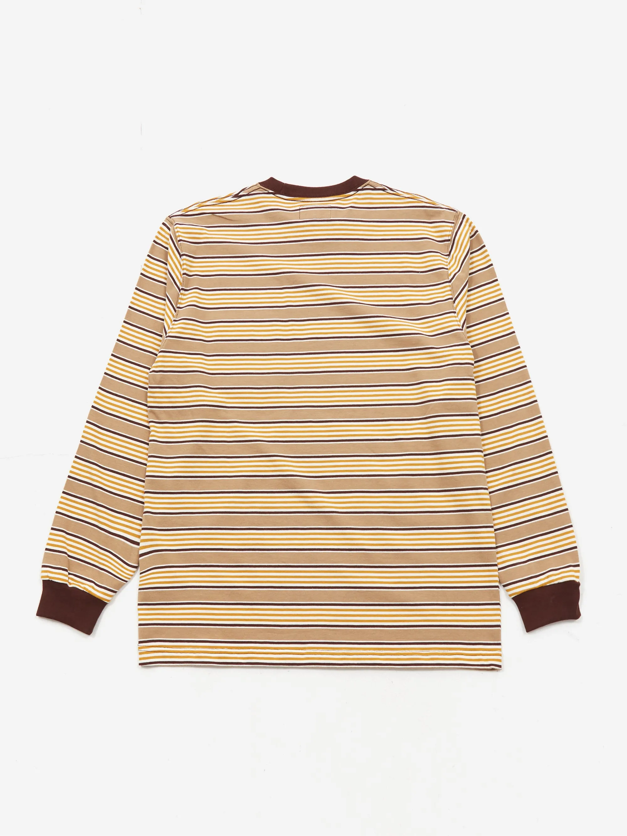 Beams Plus Multi Stripe Pocket T-Shirt - Brown