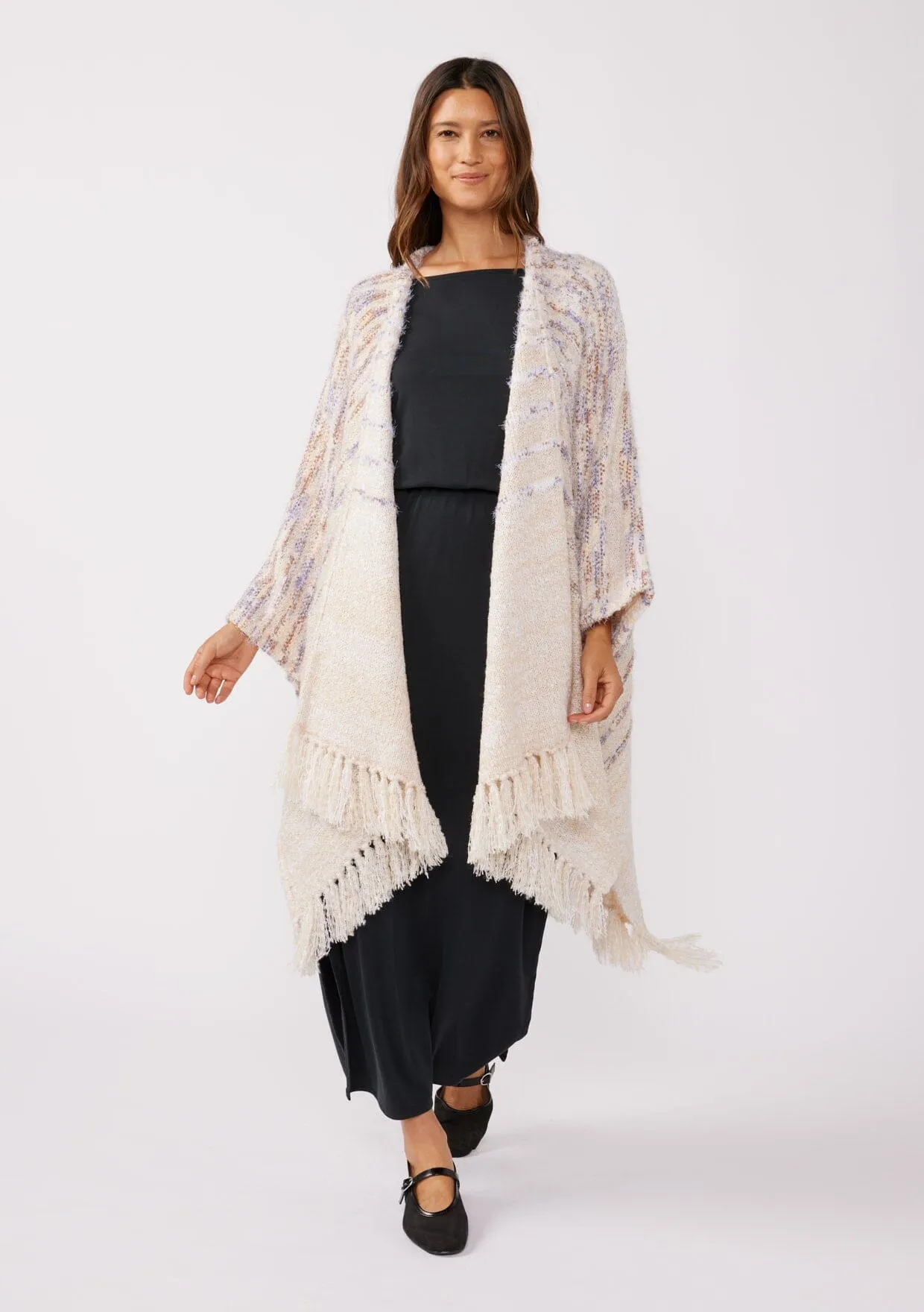 Betina Striped Poncho