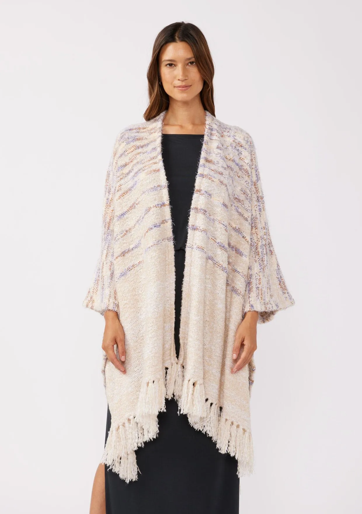 Betina Striped Poncho