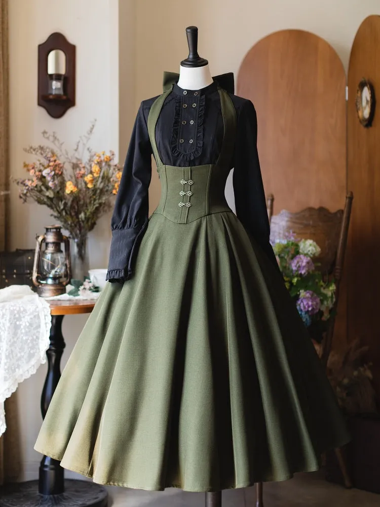 Black Elegant Retro Autumn Long Sleeves Shirt